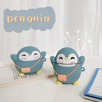 Desene animate pinguin Minunat model de Cască Caz Pentru Apple Airpods Pro 2 1 3D Silicon Capac de Protecție Desene animate Încărcare Cutie Shell
