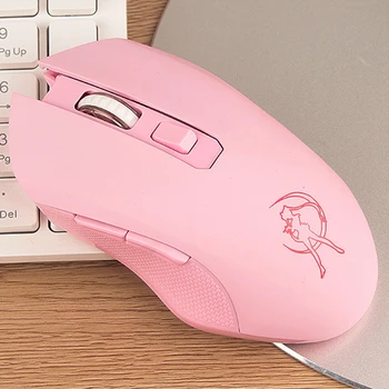 Lumina de Fundal colorate USB 2.4 G Wireless Mouse de Calculator PC Drăguț Jocuri Șoareci Șoareci Ergonomice pentru Laptop PC Fete Roz Drăguț Mouse-ul