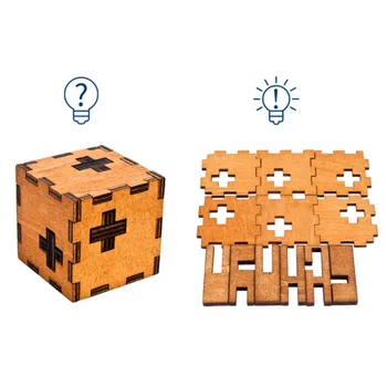 Lemn Secret Puzzle Caseta de Jucărie din Lemn Elveția Cub Creier Teaser Creier, Test de IQ Jucarii si Cadouri Pentru Copii