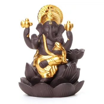 Cap de elefant Ganesha Dumnezeu nisip violet Lotus tip de Retenție Arzător de tămâie statuie a lui Buddha din Thailanda Indian budist tămâie