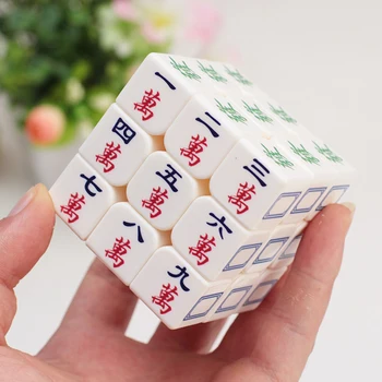 3x3x3 Zcube stil Chinezesc Mahjong Cuburi Magice Puzzle Cuburi Buna Transparent Luminos Cub de Jucarii Educative pentru Copii