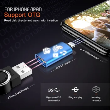 Adaptor USB OTG Pentru Lightning to SD Card Reader Conector Pentru iPhone 6 6s 7 8 X XR Xs 11 Pro Max iPad iOS 12 13 Conecta Camera