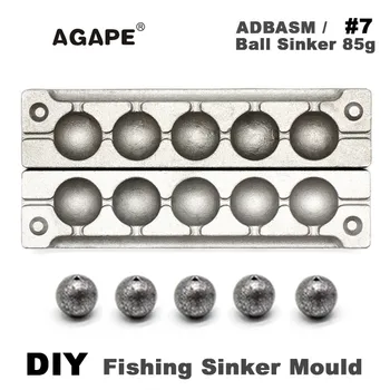 Agape DIY Pescuit Mingea Sinker Mucegai ADBASM/#7 Mingea Sinker 85g 5 Cavități