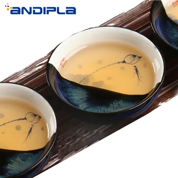 2 BUC 45ML Jingdezhen de Mână Vopsit în Albastru și Alb Lotus Libelula Ceașcă de ceai din Ceramica Portelanata Kung Fu Ceașcă de Ceai Dragul Castron Drinkware