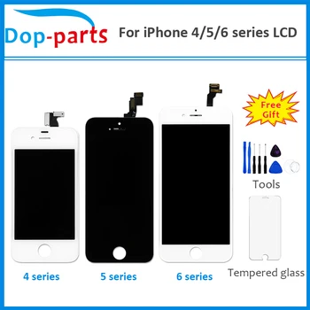 LCD Pentru iPhone 4 4s 5 5c 5s 6 Display LCD Touch Screen Digitizer Adunării Nici un Pixel Mort Înlocuirea Completă gratuit sticlă călită