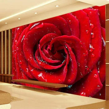 Mare Personalizate Murale 3D Stereo Trandafiri Flori Tapet Dormitor, Cameră de zi cu TV Fondul Home Decor Camera de Căsătorie Non-țesute Monitorului