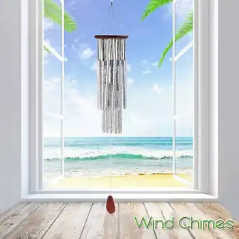 Mare Clopoței De Vânt În Aer Liber Design De Grădină, Verandă, Balcon Decor Acasă Vânt Clopote Ornament Redwood Windchimes Cameră Decor