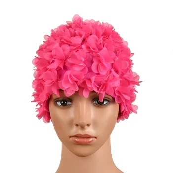 Floral Vintage Femeia Înota Capac Petală Retro Înot Flori Cască De Baie Atractiv Pălărie