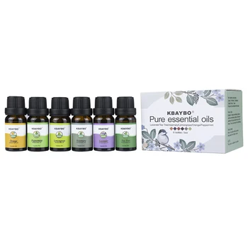 Uleiuri esențiale Aromoterapie Ulei pentru Difuzor de arome Umidificator 6 Tipuri Parfum de Lavanda, Arbore de Ceai, Rozmarin Ajuta la Somn