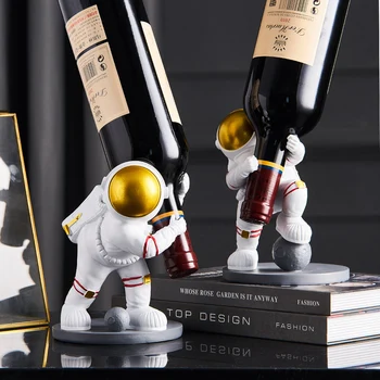 Astronaut Model Home Accesorii De Decor Pentru Camera De Zi Agățat Suport Vin Astronaut Rack De Vin Mucegai Sticla De Vin Rack