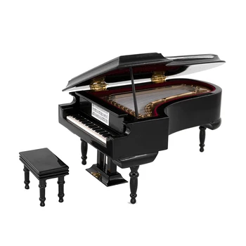 Miniatura Grand Piano Model cu Scaun Mini Instrument Muzical 1/12 Păpuși 1/6 Acțiune figura Accesorii bjd nu poate juca