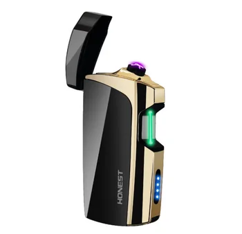 Mai nou USB Bricheta Dublu Arc de Plasmă Bricheta cu Laser Atinge Inducție Windproof Anti-picătură de Pornire Țigară Gadget pentru Bărbați