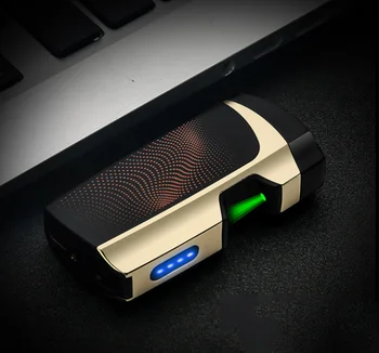 Mai nou USB Bricheta Dublu Arc de Plasmă Bricheta cu Laser Atinge Inducție Windproof Anti-picătură de Pornire Țigară Gadget pentru Bărbați