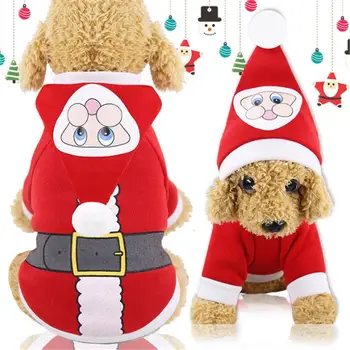 Animale de companie Câine Haine de Crăciun, Îmbrăcăminte pentru Câini de talie Mică Haina de Iarna Mos craciun Costum de Haine Hanorac Tinuta pentru Chihuahua, Yorkie