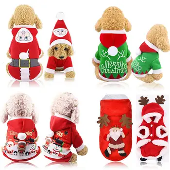 Animale de companie Câine Haine de Crăciun, Îmbrăcăminte pentru Câini de talie Mică Haina de Iarna Mos craciun Costum de Haine Hanorac Tinuta pentru Chihuahua, Yorkie