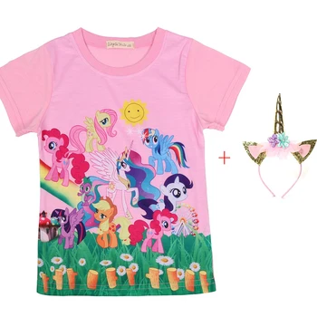 Noi de Vara tricou copii Micul Meu Copil Drăguț Fete tricouri fata Unicorn ponei Haine pentru Copii T-shirt Costume cu bandă de susținere