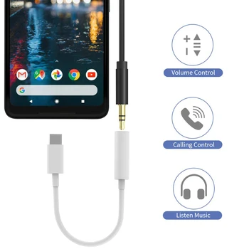 C USB la 3.5 mm Audio Digital Stereo Jack pentru Căști 24BIT HD Adaptor pentru iPad Pro Huawei P20 Xiaomi HTC Google Pixel 2/2XL 3/3XL
