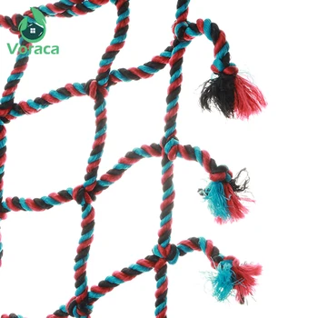 Papagal Colorat Țesute Plasă Pentru Cățărat Lovești De Mestecat Hamster Veveriță Pasăre Jucărie Provizii De Joc Leagăn Juca Scară De Frânghie Mare
