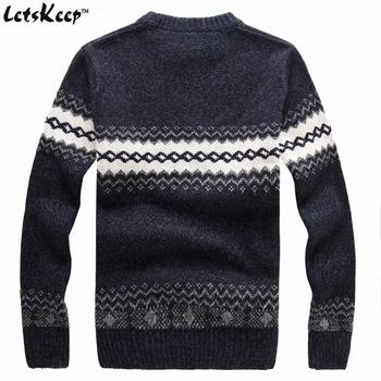 Noi LetsKeep 2018 mens pulover tricotate modele cu Dungi groase, pulovere pulover de iarna casual gât rotund pulover de lână pentru bărbați, MA270