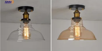 IWHD Sticlă Loft Industrial Edison Corpuri de iluminat de Tavan cu LED Camera de zi Lumini Plafondlamp Retro Vintage Lampă de Plafon