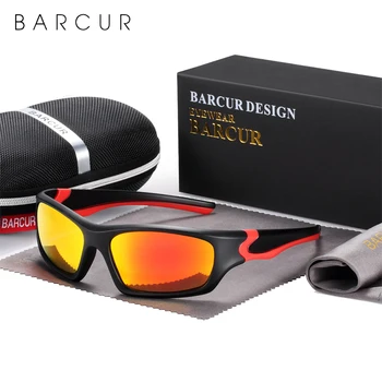 BARCUR TR90 Sport Trendy ochelari de Soare Barbati 2021 Polarizat Ochelari de Soare de Conducere de Moda UV400