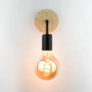 Vintage de Perete din Lemn Lampa LED Perete Tranșee de Iluminat Interior pentru Dormitor Interior Acasă Bucatarie Hol Living Decorare Lumina