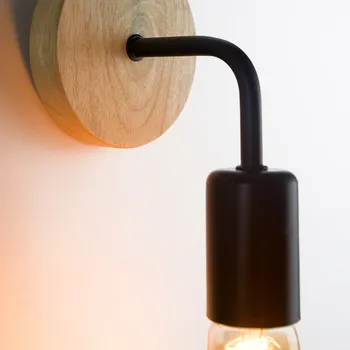 Vintage de Perete din Lemn Lampa LED Perete Tranșee de Iluminat Interior pentru Dormitor Interior Acasă Bucatarie Hol Living Decorare Lumina