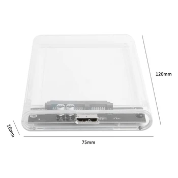 Din Plastic Transparent HDD SSD de Caz 2.5 inch SATA 3 USB Hard Disk Cabina pentru Gospodăriile de Calculator Piese de Siguranță