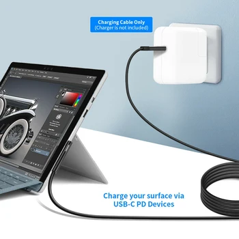 Pentru Microsoft Surface Pro 6/5/4/3 Cablu de Încărcare USB de Tip C C Încărcător Cablu de Încărcare Rapidă
