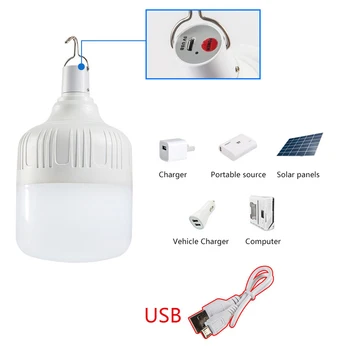 De Încărcare Solar LED Camping Lumina USB Reîncărcabilă Bec Pentru Exterior Lampa Camping Lanterne Portabile Lumini de Urgență Pentru GRĂTAR, Drumeții