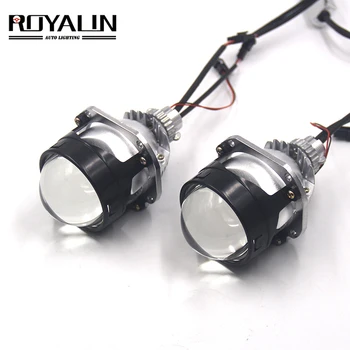 ROYALIN 12V 60W Mini H1 Bi-Faruri LED Proiector Lentile de 2.5 inch Pentru H4, H7, 9005 9006 Auto Motociclete Lumina Retrofit