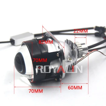 ROYALIN 12V 60W Mini H1 Bi-Faruri LED Proiector Lentile de 2.5 inch Pentru H4, H7, 9005 9006 Auto Motociclete Lumina Retrofit