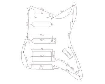 Musiclily 11-Gaura HSS Precablat Încărcate Pickguard cu Single Coil Camionete Set de Fender Squier Strat de Chitara, 4Ply Alb Perla