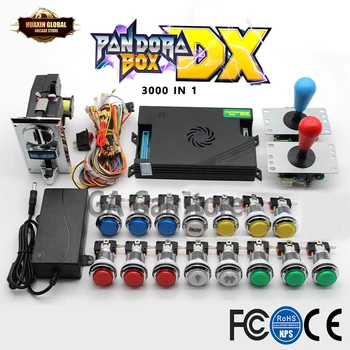 2 Player Original Pandora Box DX Kit SANWA Joystick-ul,Chrome LED-uri Buton Acceptoare de Monede pentru Masina de Arcade Cabinet cu Manual