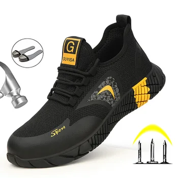 Yadibeiba Bărbați Încălțăminte de protecție Cizme de Oțel Tep Iarna Adidași Pentru Bărbați Indestructibil Puncție-Dovada Pantofi de Lucru Dropshipping