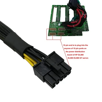 10 Pin La Dual Pci-E 8 Pini(6+2) de Alimentare Cablu Adaptor pentru Hp Dl580 Dl585 Dl980 G7 Server 23.5-In(60Cm)