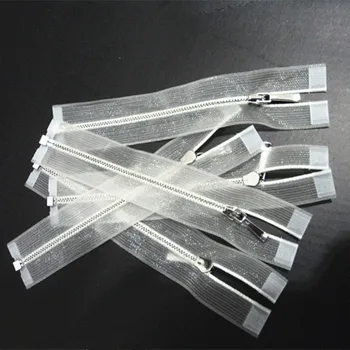 Bjd papusa diy accesorii mini-fermoar 1# metal deschide gura transparent tifon fermoar de 10 cm