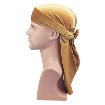 Unisex Catifea Durag face doo du oar Coada Lunga Headwrap Bărbați Femei Respirabil Bandană Pălărie Chimioterapie Capac Solid de Culoare Catifea Bandană Pălărie