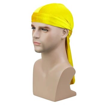 Unisex Catifea Durag face doo du oar Coada Lunga Headwrap Bărbați Femei Respirabil Bandană Pălărie Chimioterapie Capac Solid de Culoare Catifea Bandană Pălărie