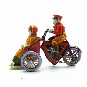 Vintage Retro Umane tricicleta Tin jucarii Clasic Ceas de Vânt de Până tricicleta Jucărie Pentru Adulți Copii Cadou de Colectie