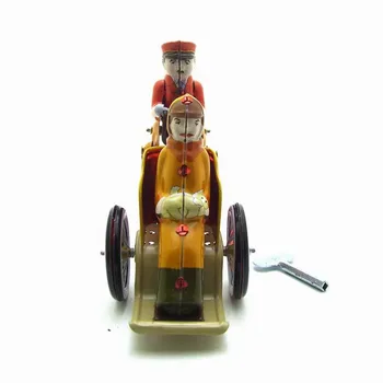 Vintage Retro Umane tricicleta Tin jucarii Clasic Ceas de Vânt de Până tricicleta Jucărie Pentru Adulți Copii Cadou de Colectie