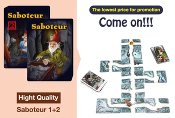 2020 Saboteur 1+2 jocuri cu de expansiune de înaltă calitate pitic miner jeu de petrecere de familie distractiv carte de joc
