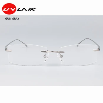 UVLAIK Bărbați Anti-blue light de afaceri ochelari rame din aliaj de titan Lumină confortabilă pentru Bărbați ochelari Cadru cu cutie