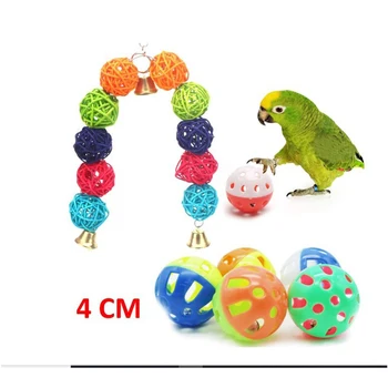 12 Pachete / Papagal Swing Bridge Jucărie Colorate, Guma De Agățat Bell Papagal De Companie Musca Cușcă De Păsări Jucării Pasăre BellsToys
