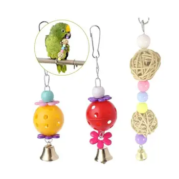 12 Pachete / Papagal Swing Bridge Jucărie Colorate, Guma De Agățat Bell Papagal De Companie Musca Cușcă De Păsări Jucării Pasăre BellsToys