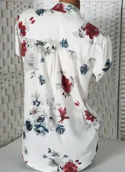 Femeile de Imprimare de Buzunar Plus Dimensiune Bluza Maneca Scurta Bluza Top Simplu Tricou Femei Topuri si Bluze Blusas Mujer De Moda 2020 Nou