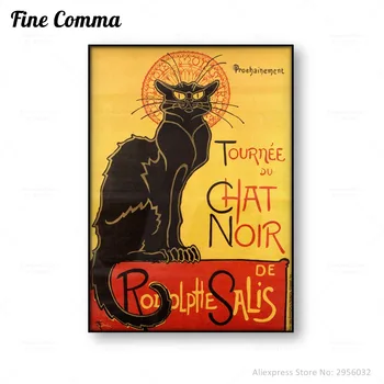 Nu pot să vin du Chat Noir Theophile Alexandre Steinlen Le Chat Noir Pisica Neagra Panza de Imprimare Poster de Arta de Perete Decor Acasă Imagine de Artă