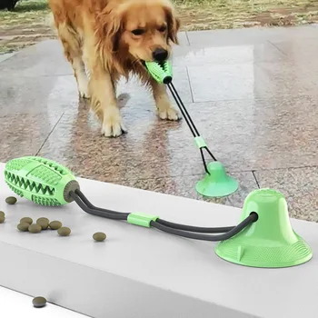 Jucărie de câine de Siliciu ventuza Remorcher Interactive Minge de Câine Jucării Pentru animale de Companie Mesteca Muscatura de Curățare Dinte Periuta de dinti Caini Hrana Jucarii link-ul de Vip