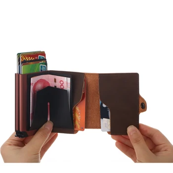 Weduoduo 2019 Bărbați Și Femei de Afaceri Titularul Cardului de Credit Metal Dublu de Aluminiu Cutie cu rfid blocking Travel Card de Portofel Geanta