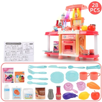 DIY ABS Bucătărie Pretinde Jucărie de Bucătărie Juca Model de Simulare Set Educational de Jucarii Cadou pentru Copii Fete Copii
